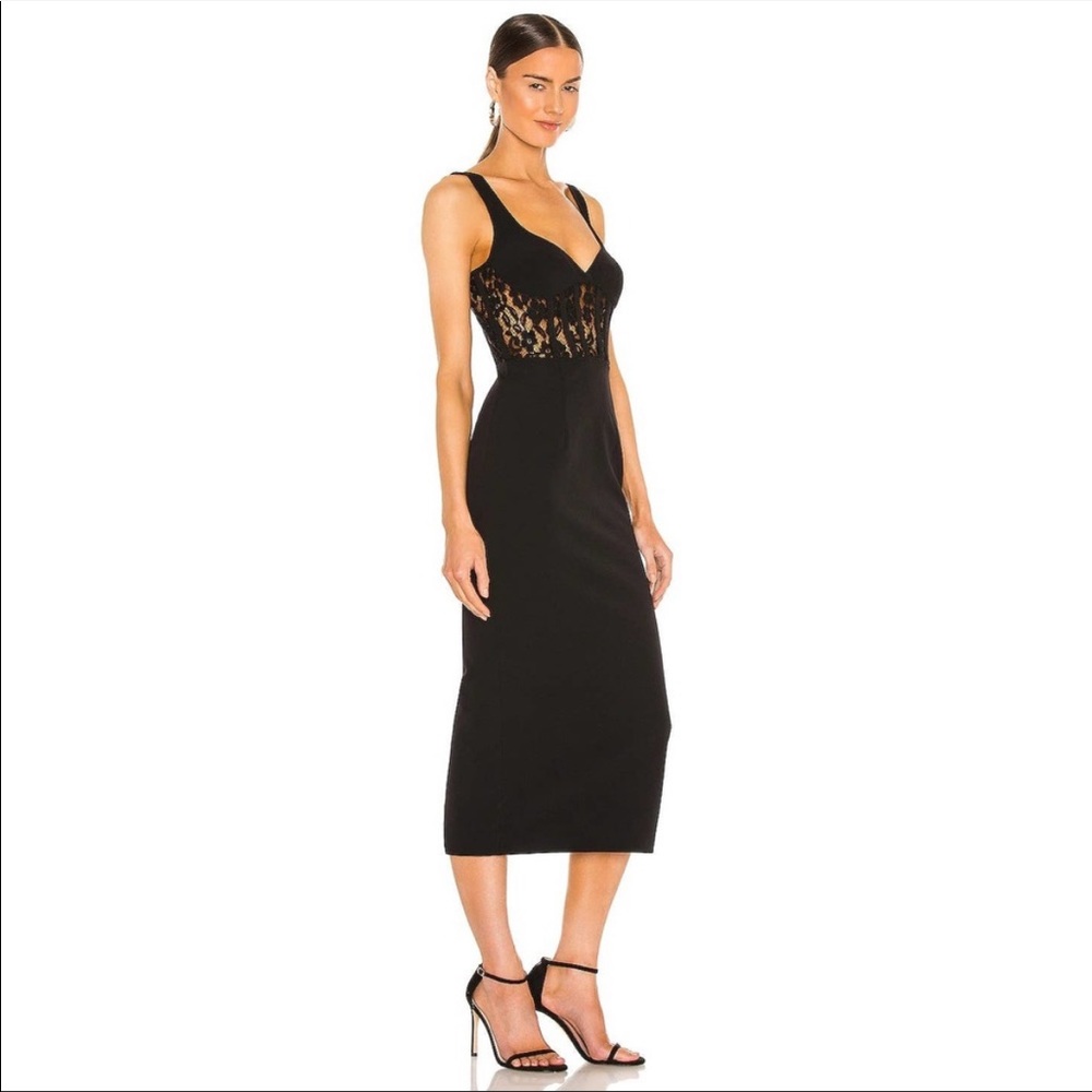 Bardot Corset Lace Panel Dress in Black - Size S / US6